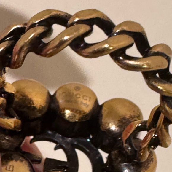 Gucci Marmont Gold Ring with Clear Crystals - Picture 7 of 11